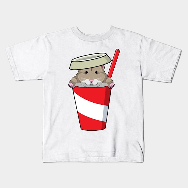 Hamster with Drink Kids T-Shirt by Markus Schnabel